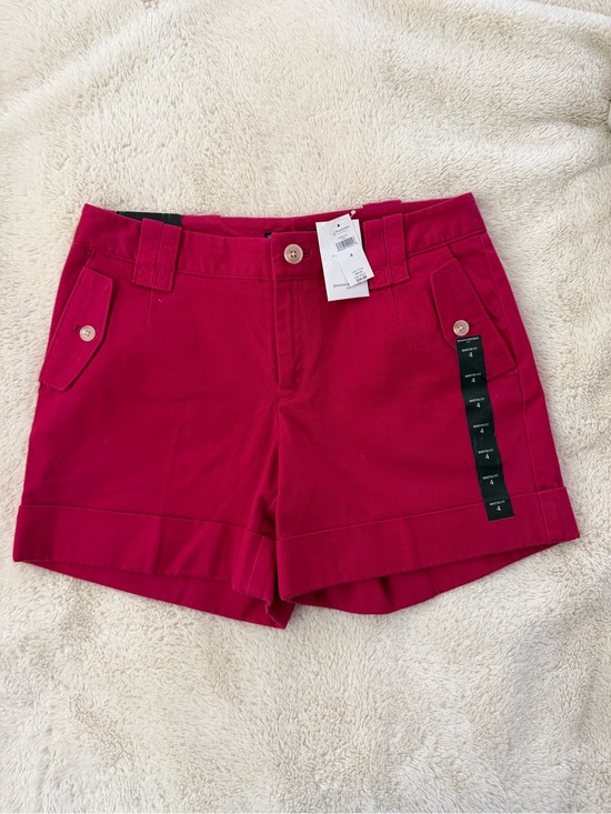 Banana Republic Pants - Banana Republic Raspberry Red Cuffed Bermuda Shorts